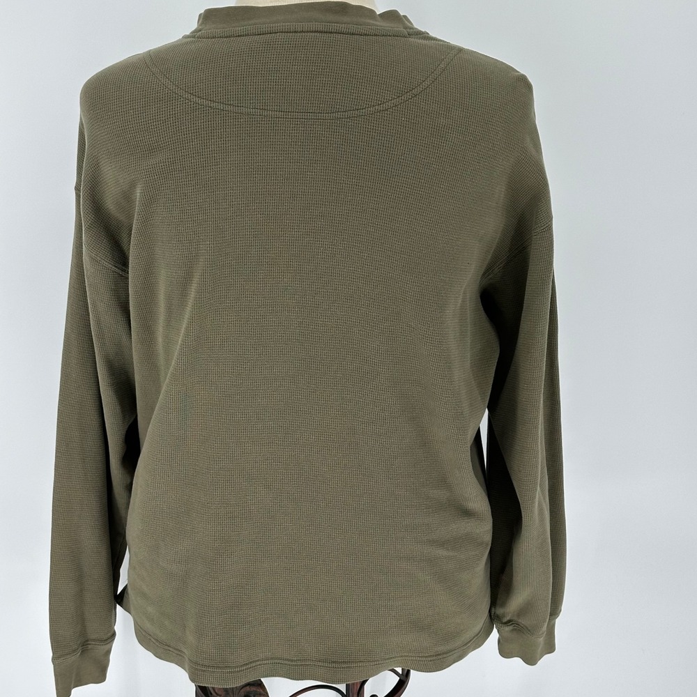 Sorel Mens Long Sleeve Thermal Henley Shirt Olive Green Pocket Size L - Picture 4 of 6
